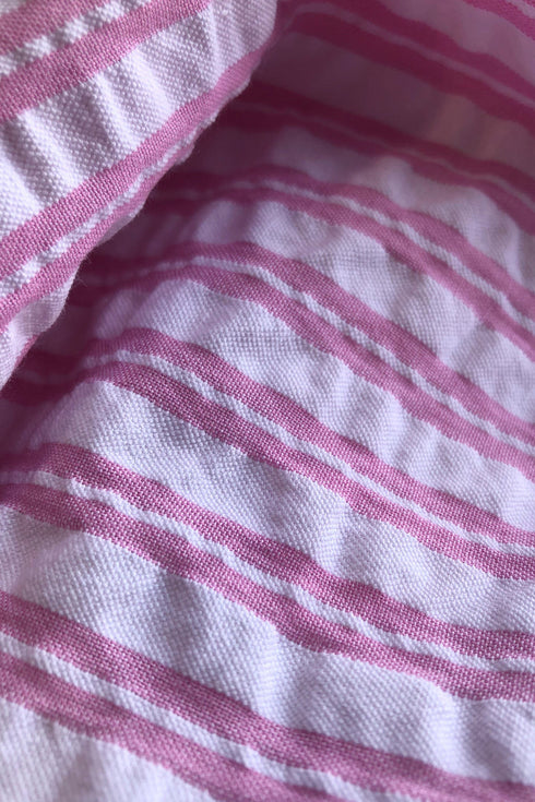 Marlon Coastal Stripe Seersucker Cotton Short Sleeve Nightdress MA44314